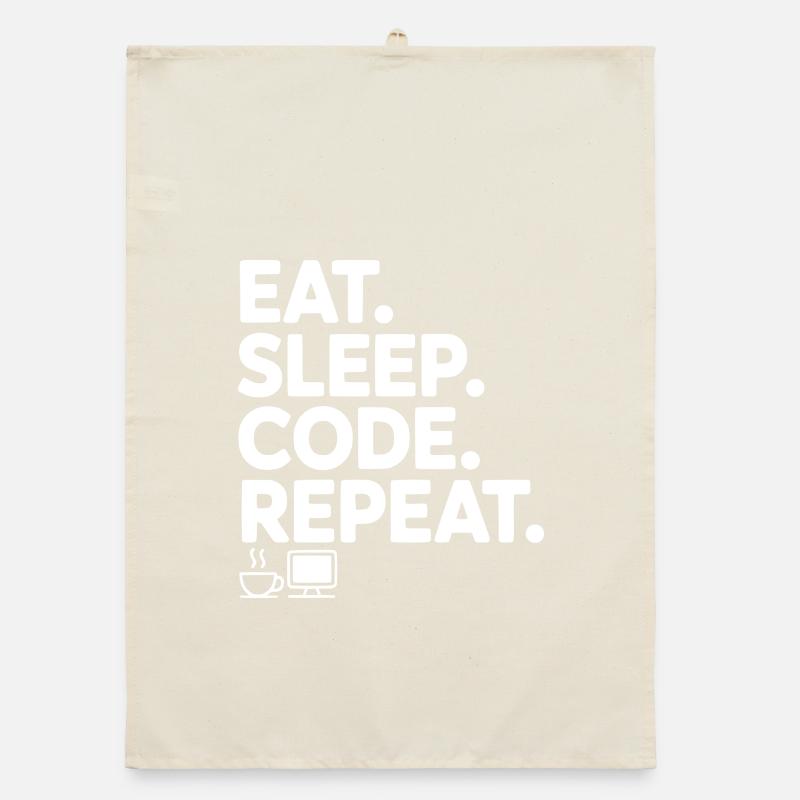 Iss. Schlaf. Code. Wiederholen. Organic Geschirrtuch
