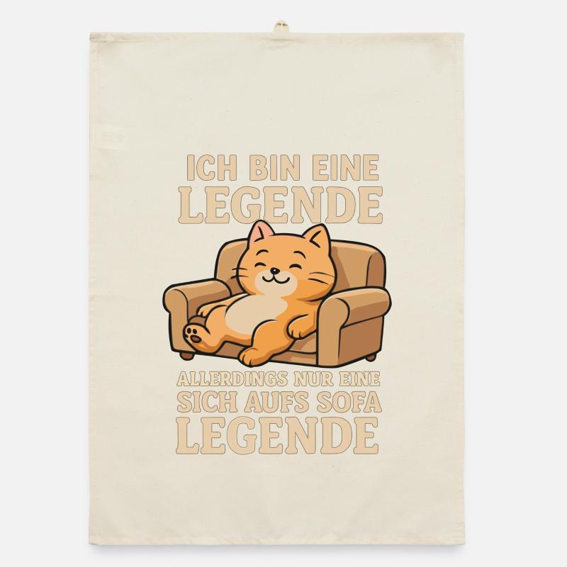 Sarcasm Cat Saying Sofa Legend Organic dish towel