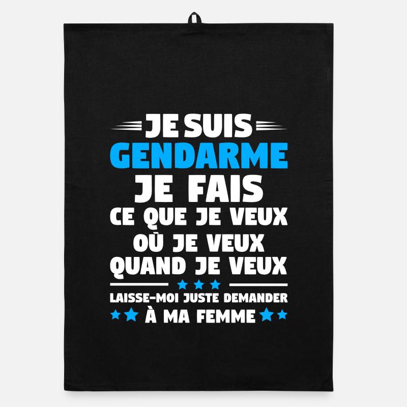 Humorgendarm Paar Ehemann Gendarmerie Organic Geschirrtuch