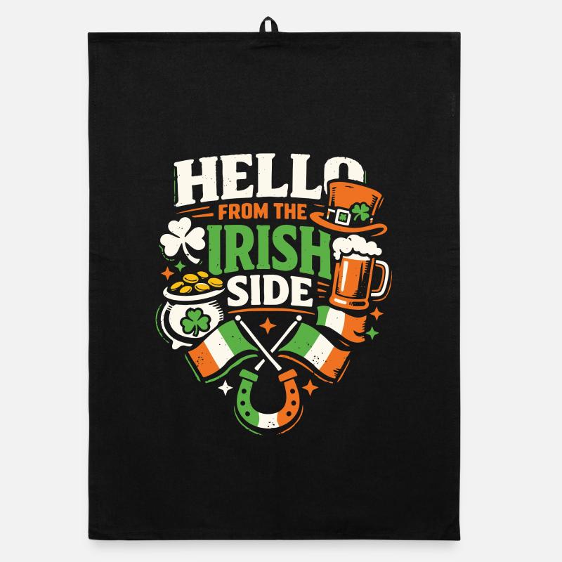 Hello from the Irish Side | St. Patrick's Day Organic Geschirrtuch