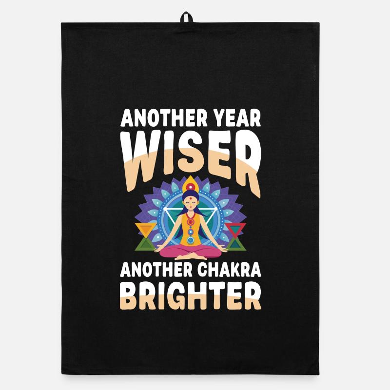 Another Year Wiser Another Chakra Brighter Yoga Organic dish towel