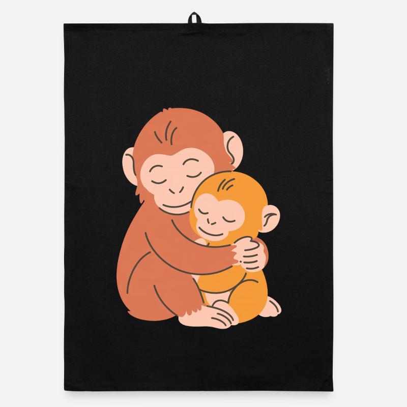 Étreinte entre la mère singe et le bébé Torchon bio