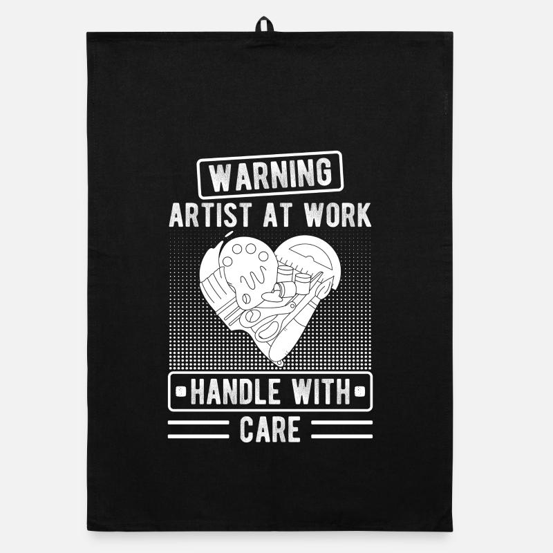 Funny Artist Painter Warning Artist At Work Gift Organic Geschirrtuch