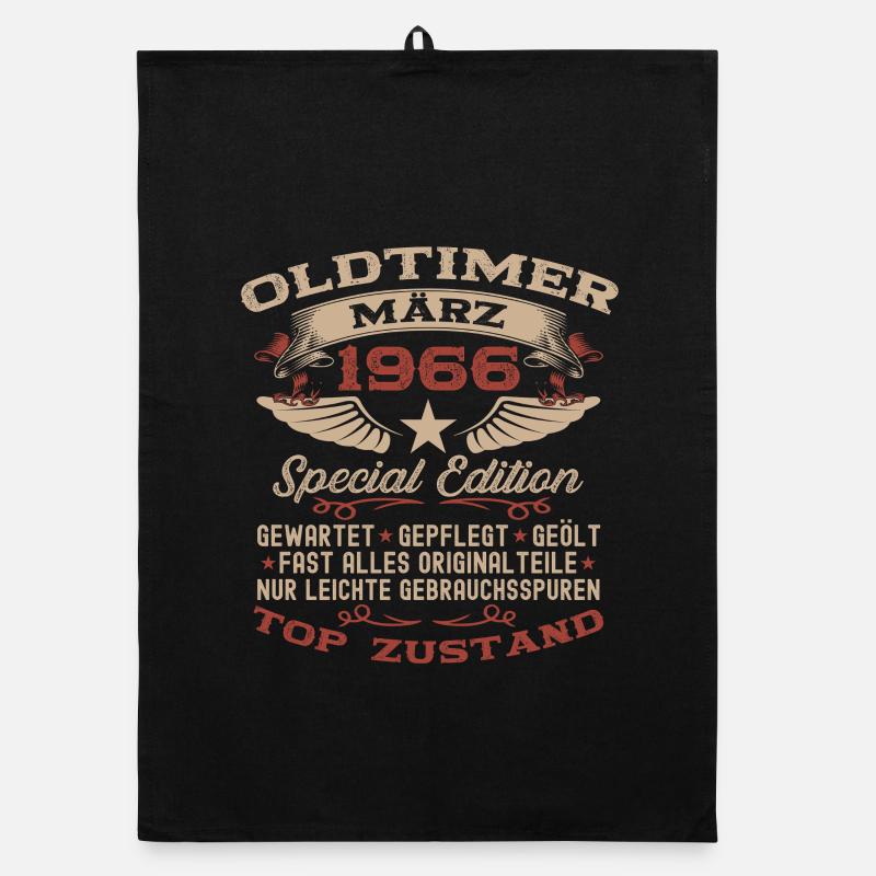 60. Geburtstag Geschenk Mann Oldtimer März 1966 Organic Geschirrtuch