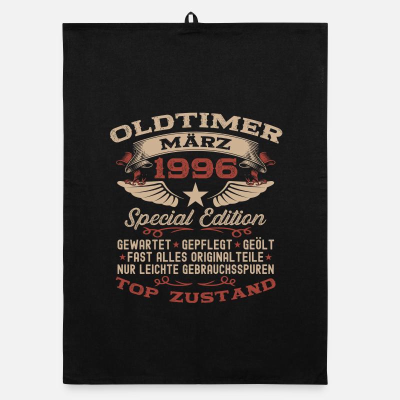 30. Geburtstag Geschenk Mann Oldtimer März 1996 Organic Geschirrtuch