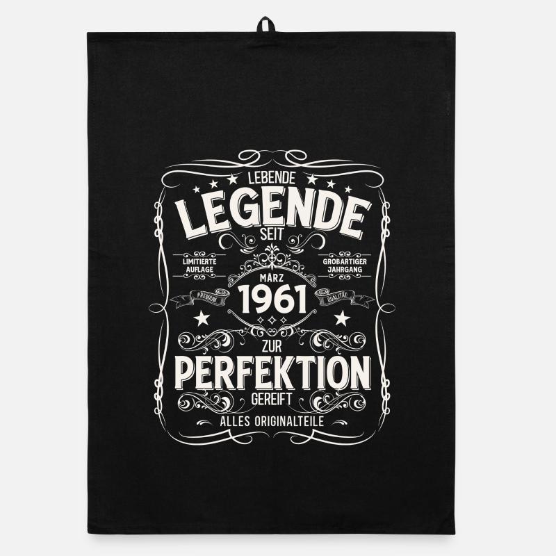 65. Geburtstag Geschenk Mann Vintage März 1961 Organic Geschirrtuch