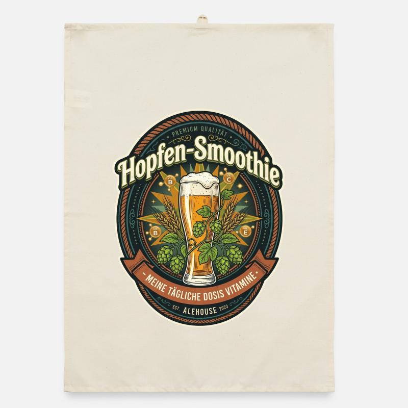 Hops Smoothie Label Organic dish towel