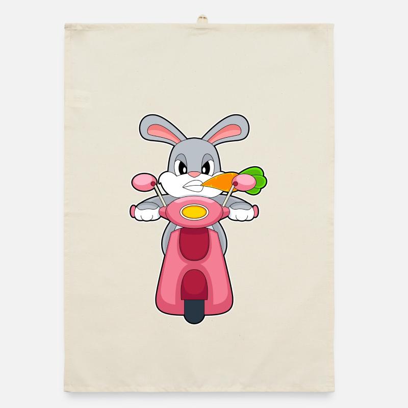 Rabbit Scooter Organic dish towel