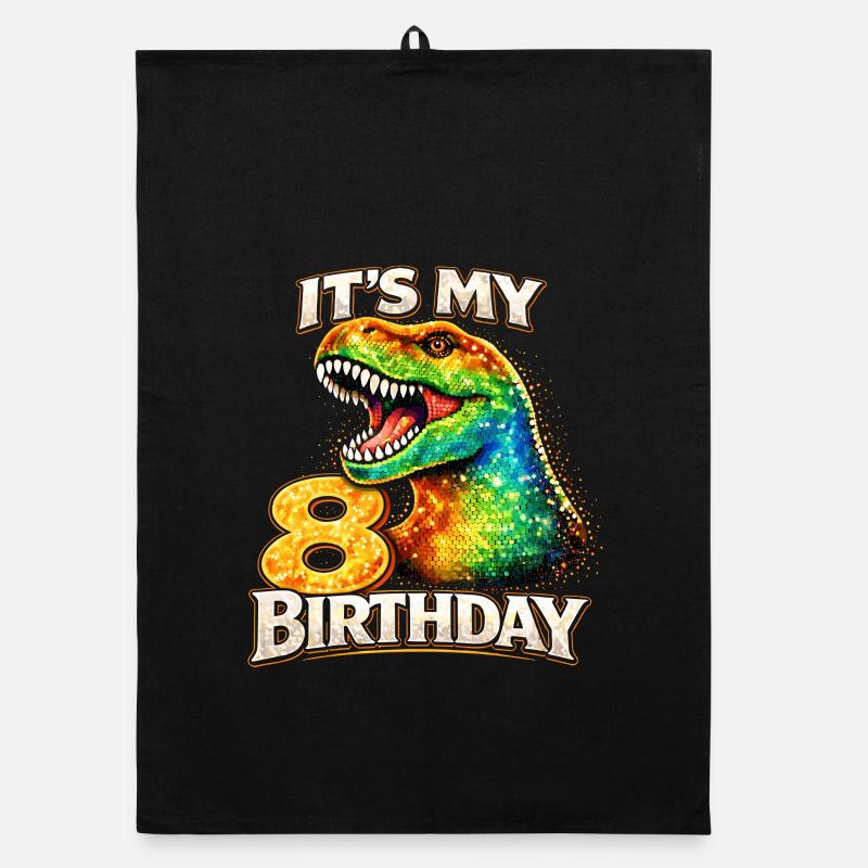 Its My 8 Geburtstag Bunter Dino Organic Geschirrtuch