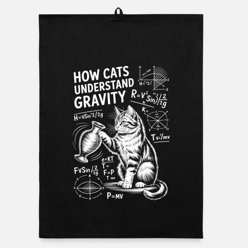 Physics Cats Sayings Math Joke Physics Gift Organic dish towel