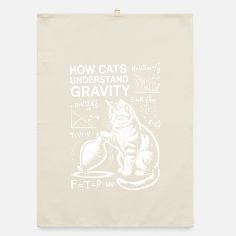 Physics Cats Sayings Math Joke Physics Gift Organic dish towel