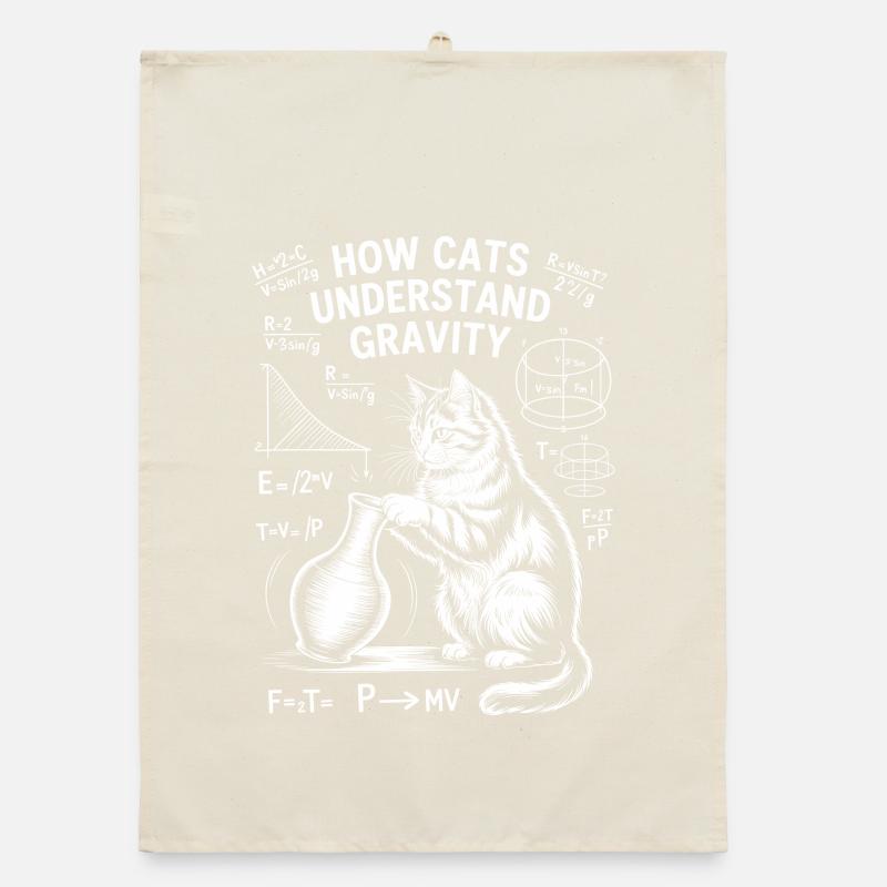 Physics Cats Sayings Math Joke Physics Gift Organic dish towel
