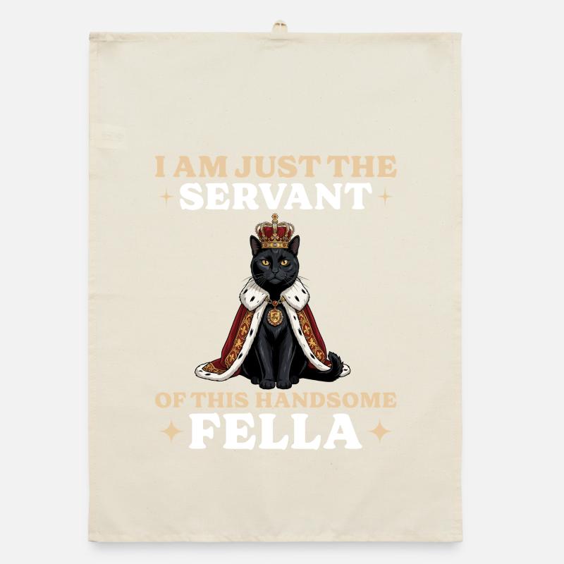 Roi Chat Noir Propriétaire de Chat Serviteur Torchon bio