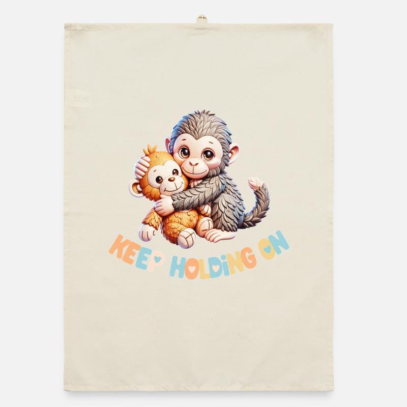 Hugging Monkeys Keep Holding Organic dish towel