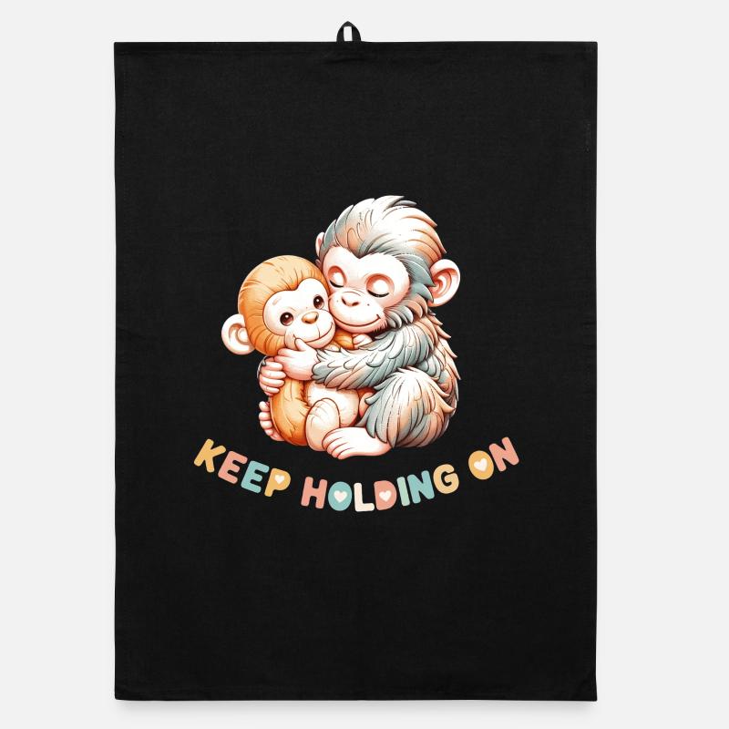 Monkey Hug: Keep Holding On Organic dish towel