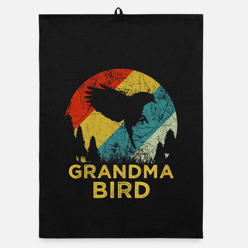 Mama Bird Retro-Muttertagsshirt aus den 70ern Organic Geschirrtuch