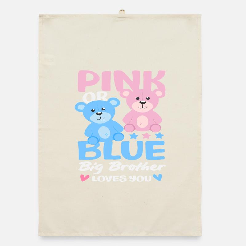 Pink Oder Blau Großer Bruder Liebt Dich Organic Geschirrtuch