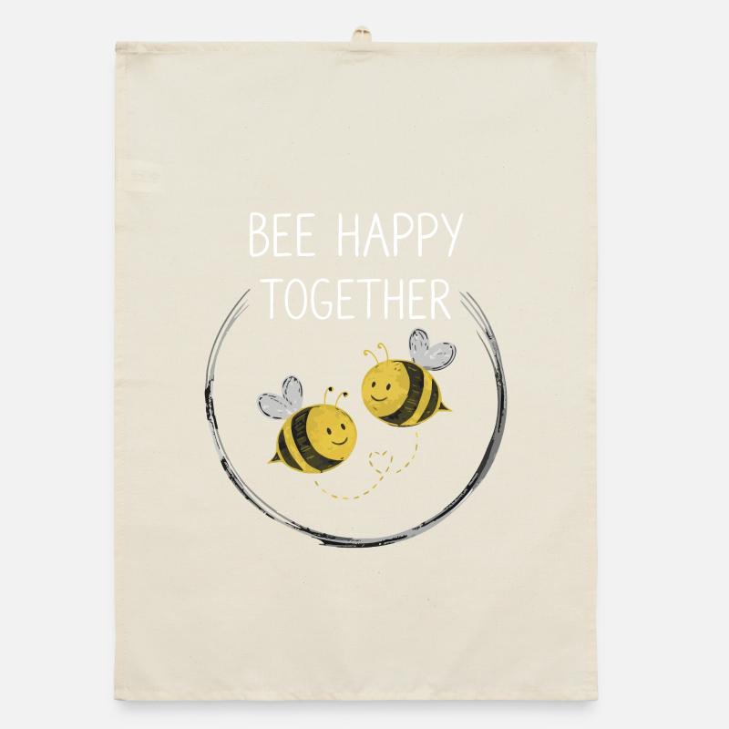 Bee Happy Together Bees Organic dish towel