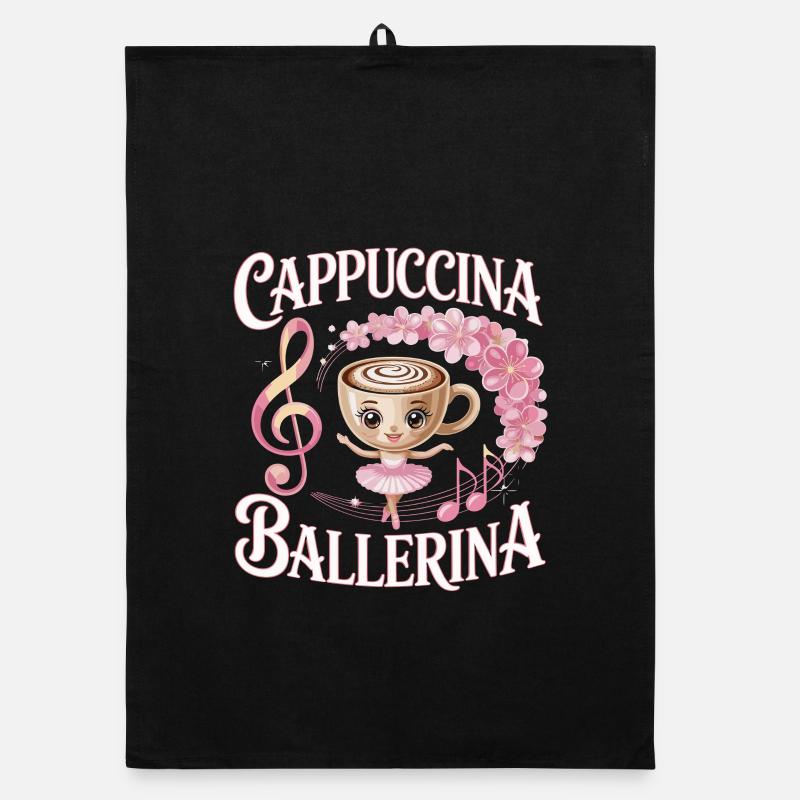 Cappuccina, ballerine du café, danseuse de ballet pour Torchon bio