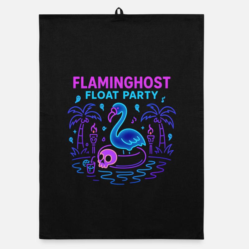 Flaminghost Float Party Piscine d’Halloween Torchon bio