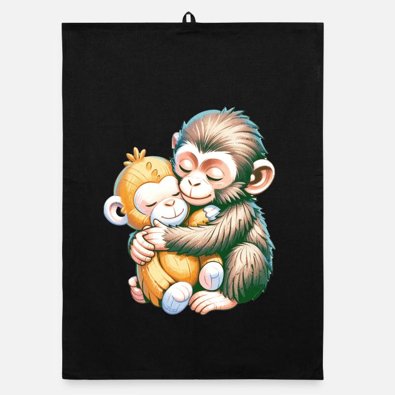 Hugging Monkeys Embrace Organic dish towel