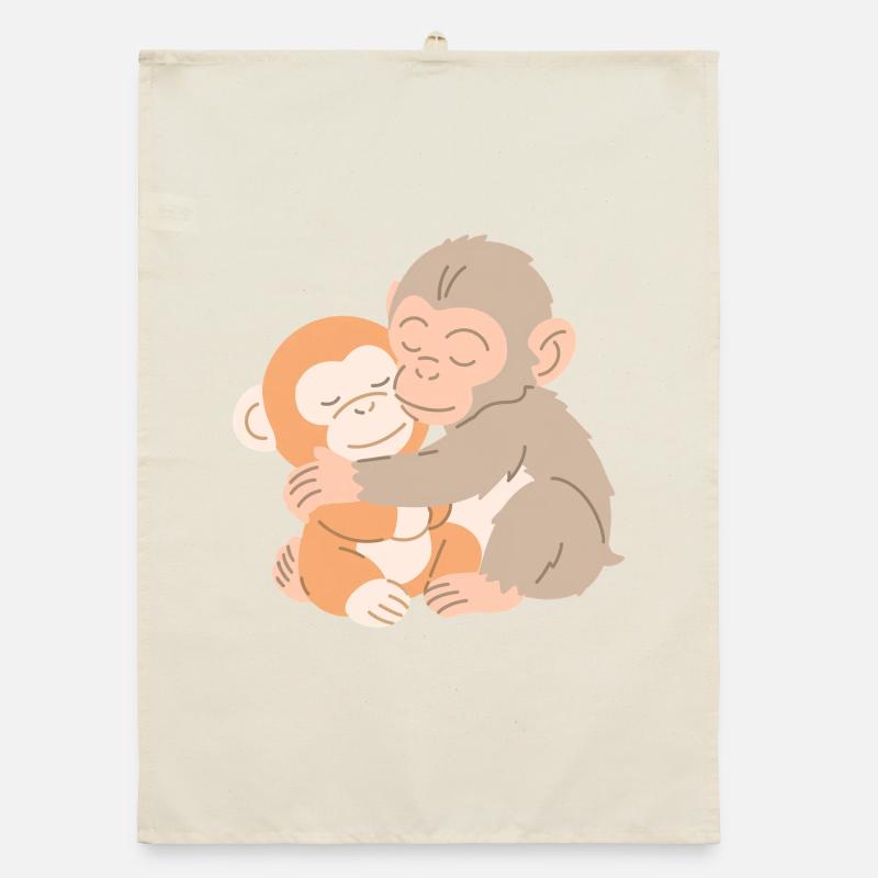 Hugging Monkeys Embrace Organic dish towel