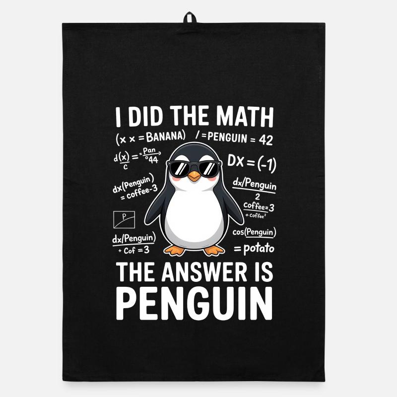 Mathe Sprüche Pinguin Lustiges Mathe Geschenk Organic Geschirrtuch