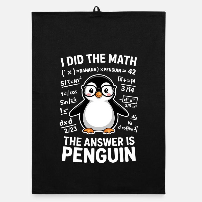 Math Sayings Penguin Drôle de cadeau mathématique Torchon bio