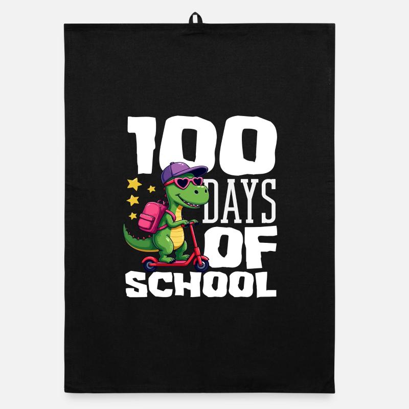 100 Tage Schule Dinosaurier Roller Organic Geschirrtuch