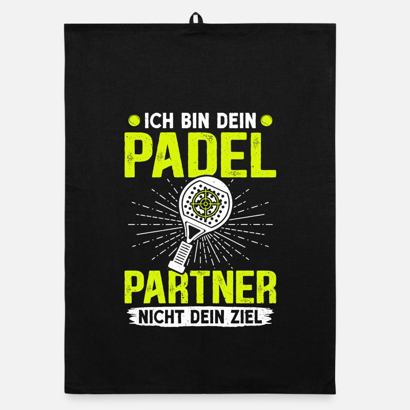 Jeu de padel JE SUIS TON PARTENAIRE DE PADEL, PAS TON OBJECTIF Torchon bio