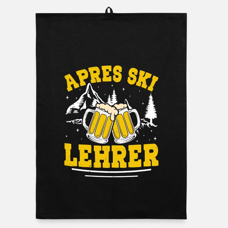 Skiing APRES-SKI INSTRUCTOR Party Fun Organic dish towel