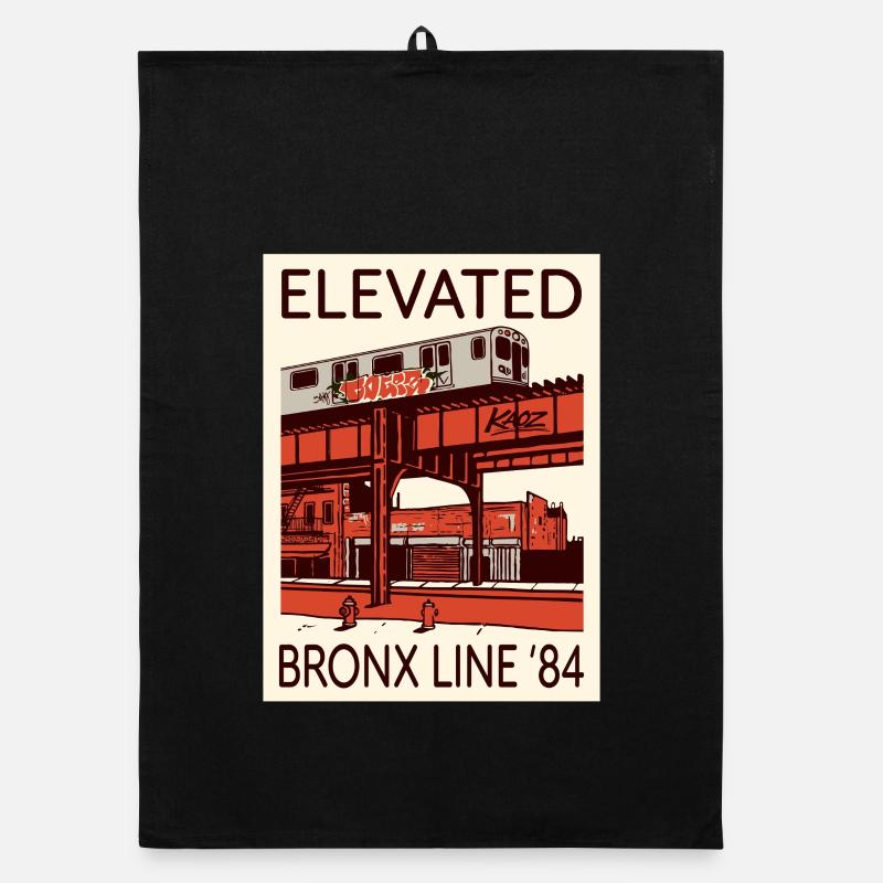 Elevated Bronx Line 84 Grafik Organic Geschirrtuch