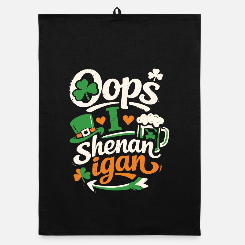 Oops I Shenanigan St Patrick's Day pun Organic dish towel