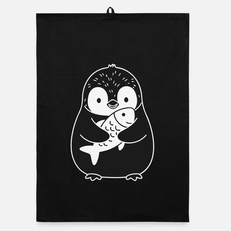 Poisson-pingouin, animal mignon Torchon bio