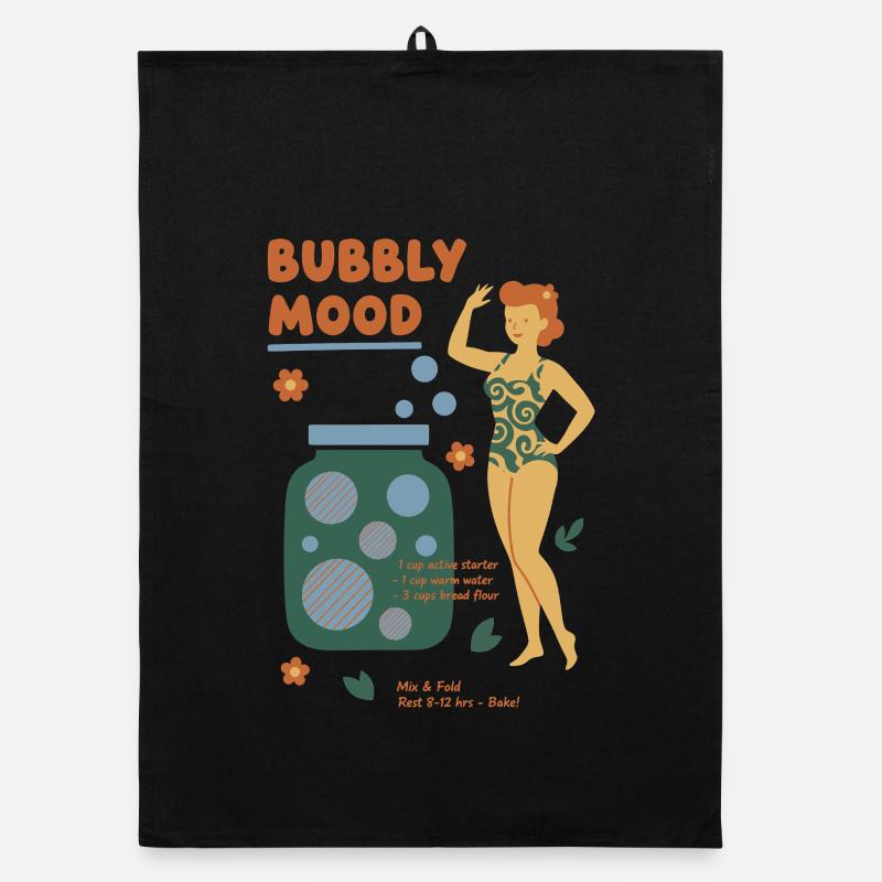 Sourdough Bubbly Mood Bread Baking Baker Organic Geschirrtuch