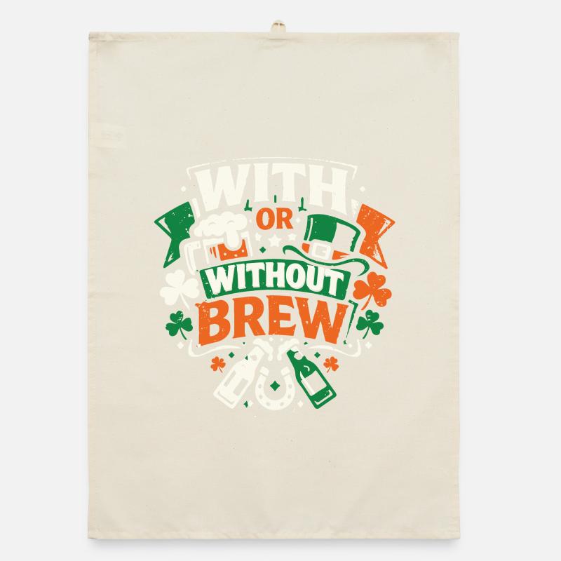With or Without Brew | St Patrick's Day Organic dish towel