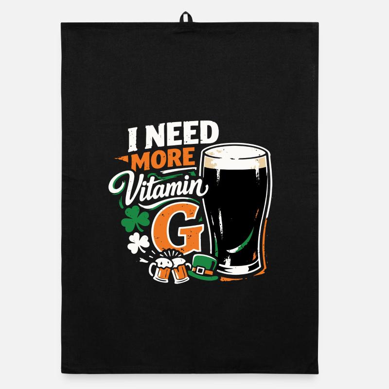 J’ai besoin de plus de vitamine G | Bière Stout | Saint Patrick Torchon bio