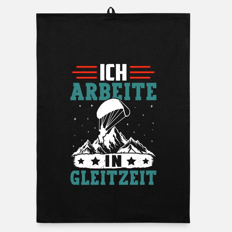 Gleitschirmflieger ARBEITE IN GLEITZEIT Lustiges Organic Geschirrtuch
