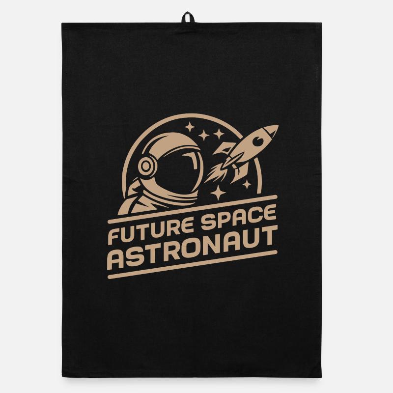 Future Space Astronaut Retro Space Adventure Organic dish towel