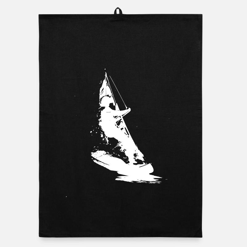 Windsurfer Drawing Organic dish towel