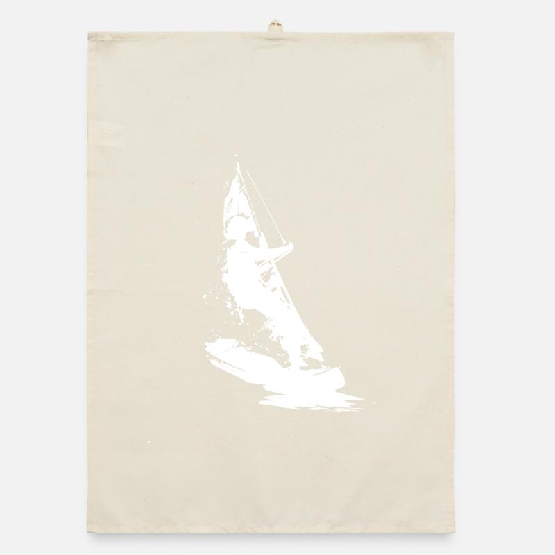 Windsurfer Drawing Organic dish towel
