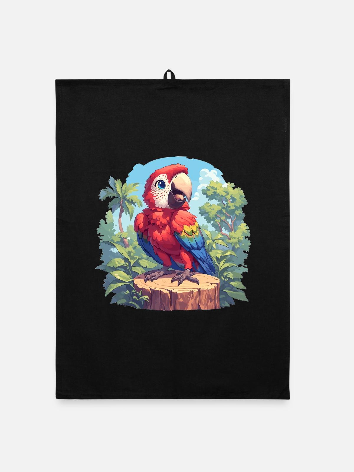 Macaw's Era - Organic dish towel - black - Front