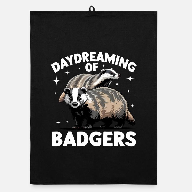 Funny Animal Badger Organic Geschirrtuch