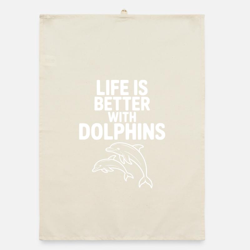 Life is Better with Dolphins Organic dish towel