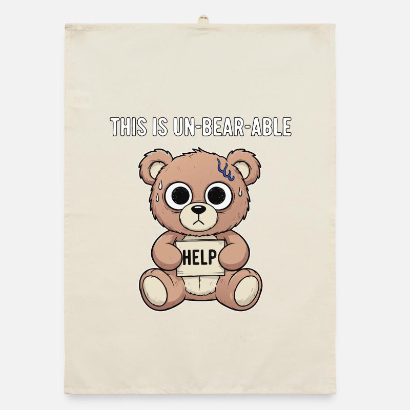 Unbearable Bear Saying Organic dish towel