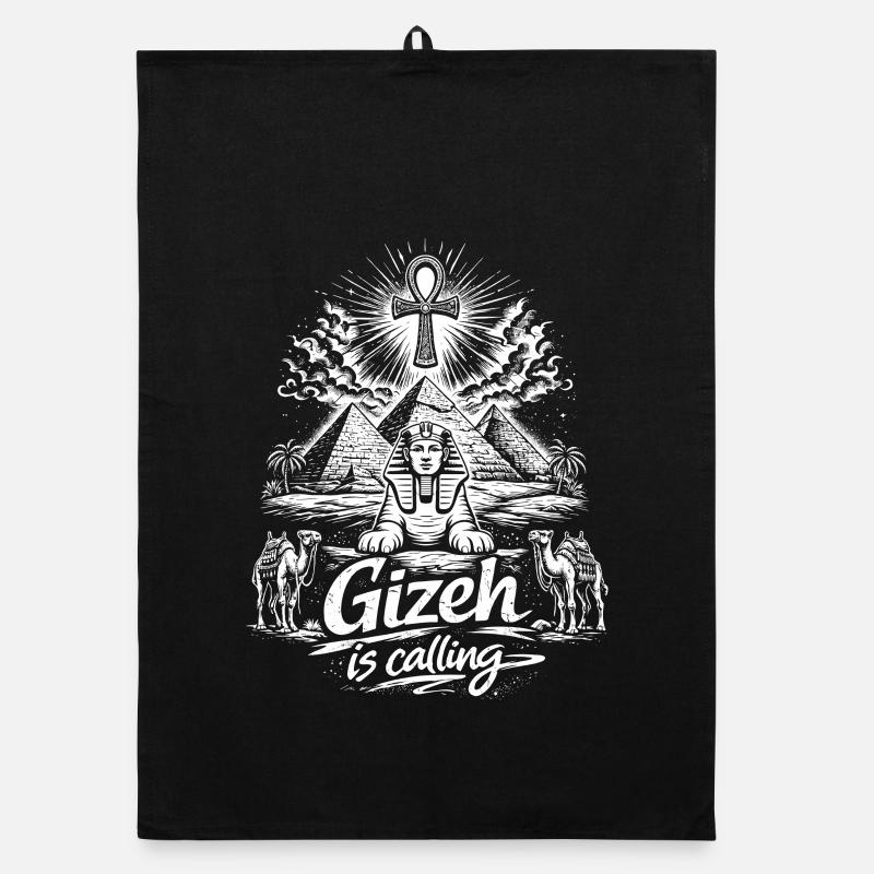 Gizeh is calling Ägypten Pyramiden Reise Organic Geschirrtuch