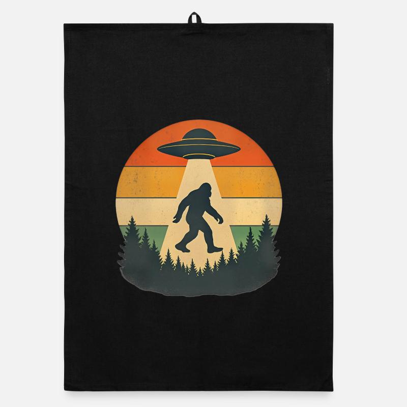 Alien Bigfoot UFO Sasquatch Believers Raumschiff Organic Geschirrtuch