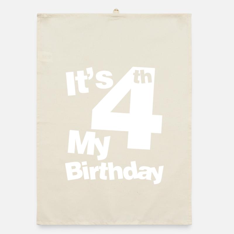 Its 4th Birthday Bold Type Graphic Organic dish towel