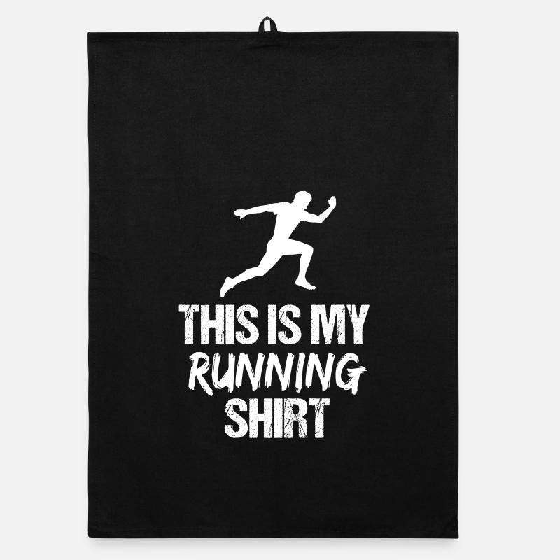 This Is My Running Shirt Male Sprinter Silhouette Organic dish towel