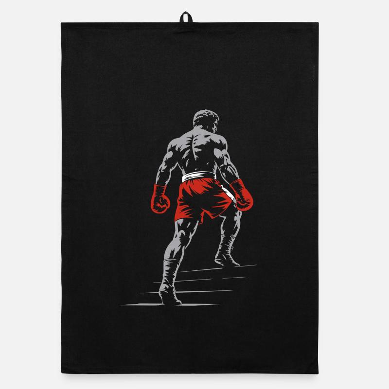 Boxer mit Boxhandschuhen Organic Geschirrtuch